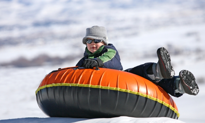 Kids Snow Tubing Winter